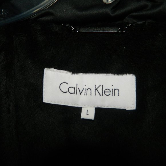 Calvin Klein Duck Down Hooded Puffer Coat Jacket Size Large - Picture 2 of 6